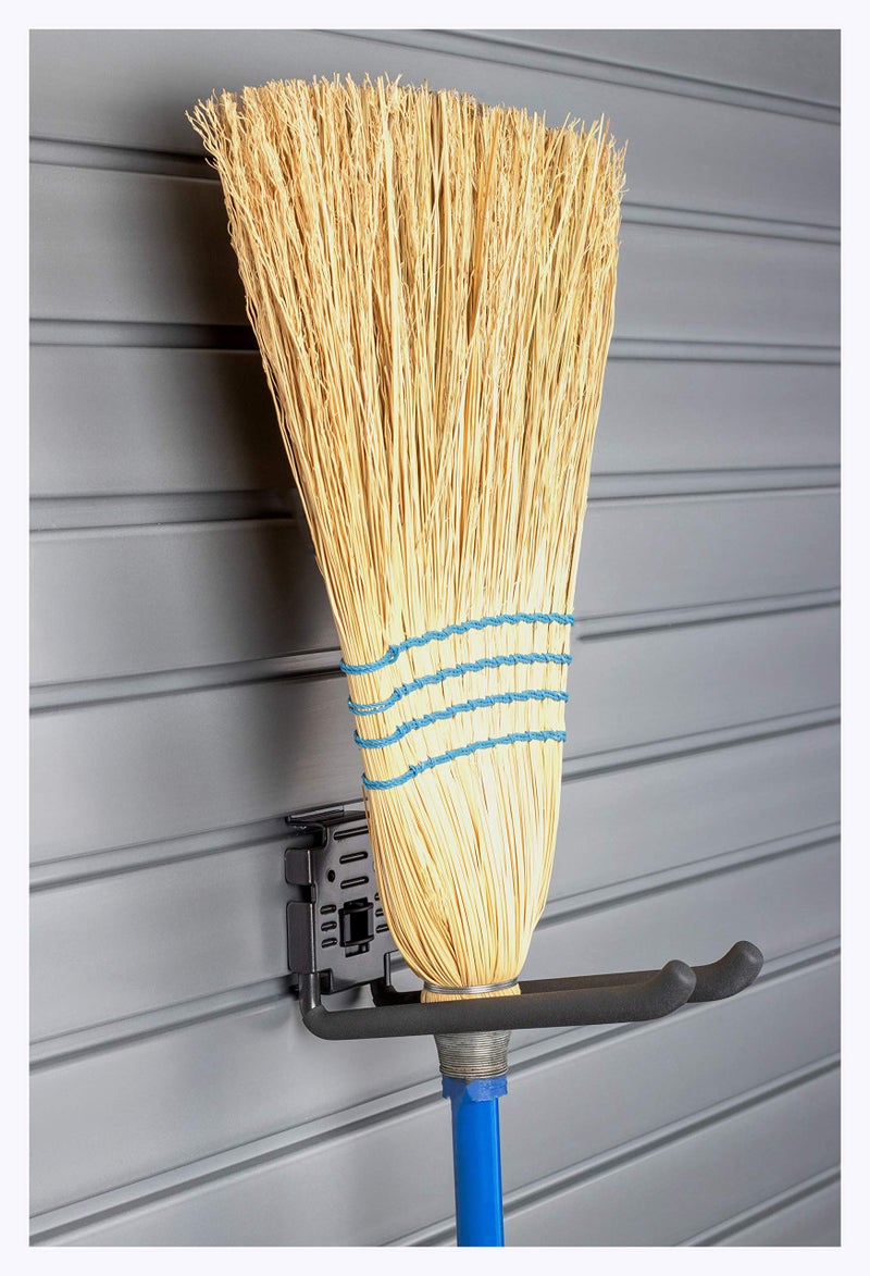HandiWall 8" Double Hook with Locking Bracket for Tool Storage on Garage Slatwall Panels - Image 2